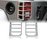 u-Box Chrome Rear Euro Taillight Light Guard Cover Protector for 2007-2018 Jeep JK JKU Wrangler