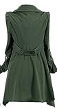 VonFon Women's Windbreaker Long Double Breasted Slim Coat