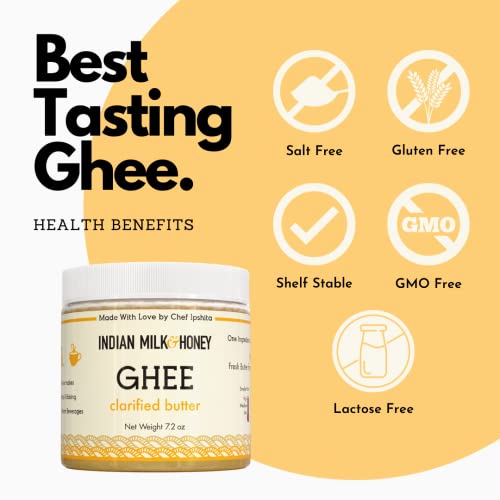 Classic Ghee Butter, GrassFed by Indian Milk & Honey, 7.2 oz with 44