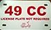 49 CC Moped Scooter Plastic License Plate Place Holder Sign - Plate Not Required