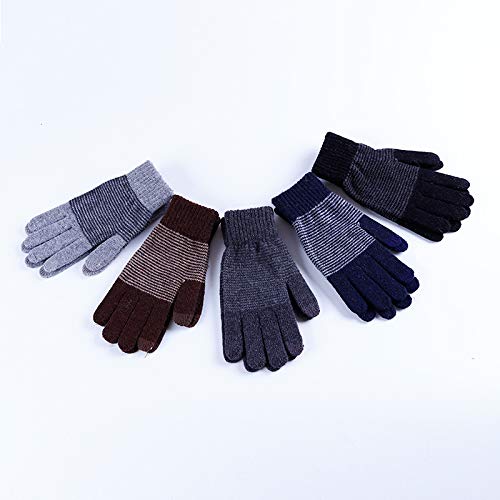 Winter Outdoor Riding Cycling Gloves Thicken Soft Knitted Gloves Touch Screen Texting Gloves for Smartphones PC Laptop Tablet Smart Touch-nology in Fingertips Gloves from WaitingU (d Deep Grey)