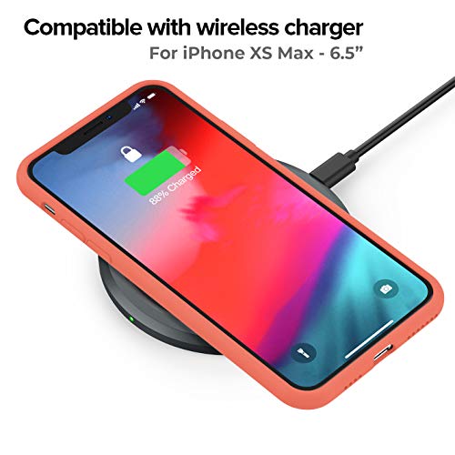 IVSUN Case for iPhone Xs Max 6.5-Inch Liquid Silicone 360 Full Protection Rubber Gel Cover Slim [ Anti-Fingerprint ] [ Scratch-Resistance ] [ Smooth Touch Feeling ] - Nectarine