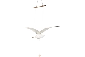 FLYING SEAGULLS Soaring Seagulls Hanging Mobile，Wood Seagull Decor Nursery Decor from Ceiling，Seagull Creative mobiles Pendants for Unique Home Decor, Balcony, Baby Mobile Crib