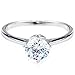 iSilver Classical 1ct 925 Sterling Silver Solitaire Ring Engagement Wedding