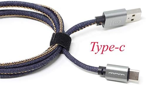 JLW wuw Premium Materialized coverd Data Cable with Durable Super Strength 100cm 2A (Type-C, Denim)