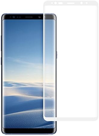 Galaxy Note 8 Screen Protector, Fanhoo 3D Curved Edge Full Screen Coverage [100% Touch Sensitivity] [Anti Bubble] [Ultra Clear] Film Screen Protector for Samsung Galaxy Note 8 (White)