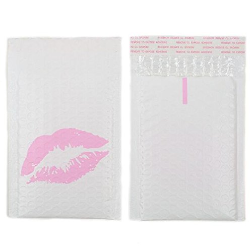 Bubble Mailers 5x6 (4x6 interior) - Lipstick Kiss - Small Padded Envelopes - Pack of 25