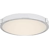 Abra Lighting 30066FM-CH Halo - 12.9" 20W 1 LED Flush Mount, Chrome Finish with Frosted Glass