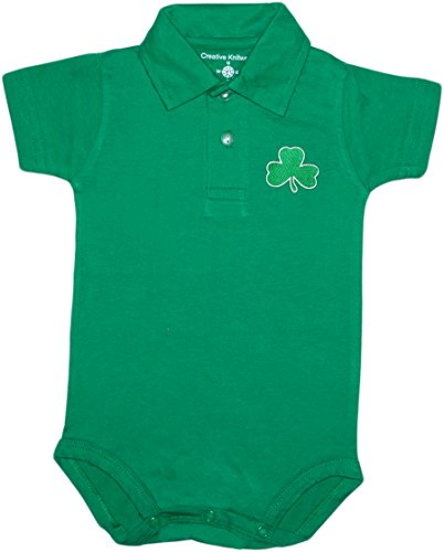 Creative Knitwear Irish Baby Shamrock Polo Bodysuit