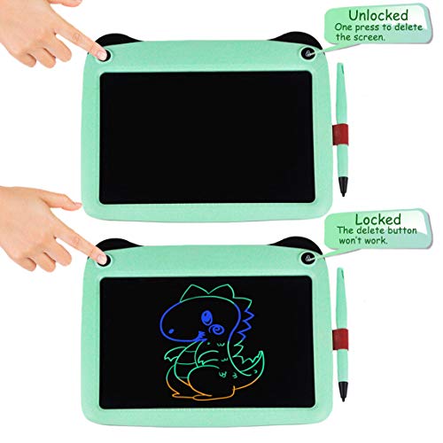 9" inch Writing &Drawing Board Doodle Board Toys for Kids,mom&myaboys Birthday Gift for 4-12 Years Old Kids Color LCD Writing Tablet with Stylus Smart Paper for Drawing Writer (Green-pa)