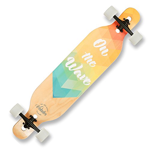 VOLADOR 42inch freeride longboard complete cruiser drop through deck camber concave Lemonade