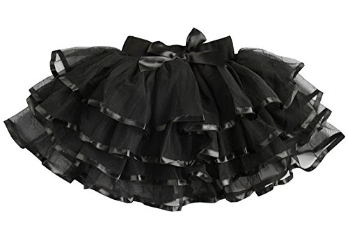 LATUD Girl's High Waisted Bow Tie Tutu Tiers Cake Dance Skirt