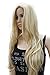 Kalyss 24 Inches Body Wavy Curly Blonde Highlights Synthetic Hair Wigs for Women Side Parting None Lace Front Natural Looking Heat Resistant Replacement Wig Cosplay Hairpiece