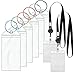 Cruise Luggage Tags and ID Holders, Etag Holders with Retractable Lanyards, Zip Seal & Steel Loops Thick PVC (6 Pack + 2 ID Holders)