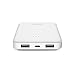 ONDA 10000mAh Portable Charger Dual-USB Ports External Battery Power Bank Pack with Indicator Light for Smartphone/IPad/MP3/MP4/Camera/Smart Bracelet, White