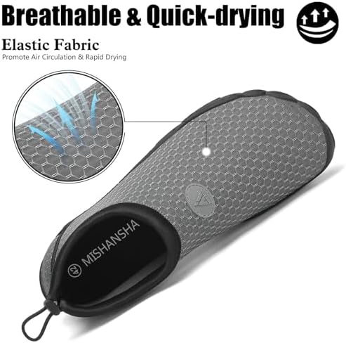 Zapatos de Playa y Natación Hombre Mujer Zapatillas de Agua Antideslizantes Ligeras Secado Rápido Gris 42 EU