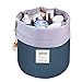 Travel Cosmetic Bags Make up Bag Organizer Men Women Hanging Toiletry Bags Wash Bags Large Capacity Drawstring Makeup Bag Blue + Small Pouch + Clear PVC Brush Bag (Blue)