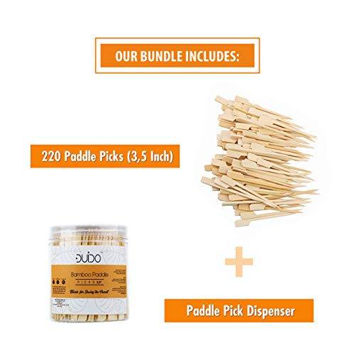 Bamboo Skewers Toothpicks for Appetizer Picks - 3.5 inch (Pack of 220) Wooden Cocktail Skewers and Bamboo Toothpicks for Appetizers Food Garnish Sandwich Fruit Kabobs Drinks Cocktail - Eco Friendly