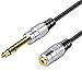 BATIGE 6.35mm 1/4 Inch Stereo Plug Male to 3.5mm Stereo Jack Female Socket Headphone Extension Cable Large Headphone Jack Adapter - 1ft