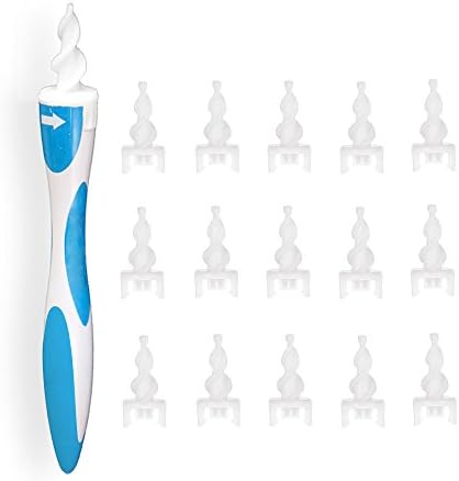 Ear Cleaner Kit Smart Swab Set with 16 Washable Silicone Tops Soft Earwax Removal Ears Care Tool