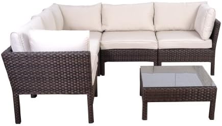 Atlantic  Infinity Wicker Seating Set, Dark Brown, 6-Piece