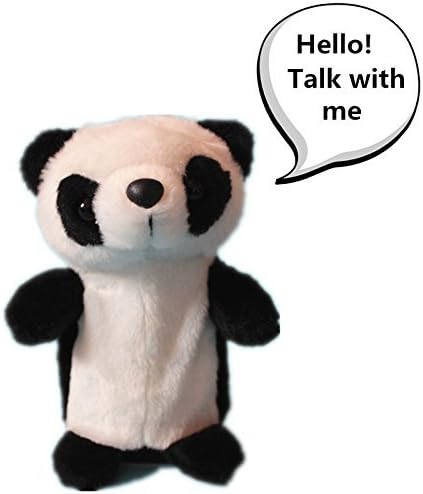 7.1 Inches Talking Panda Plush Toy, Repeats What You Say Funny Kids Animal Stuffed Toys, Talking Record Electronic Pet Buddy Interactive Toys for Gift, Christmas, Kids Early Learning, Kids and Adults
