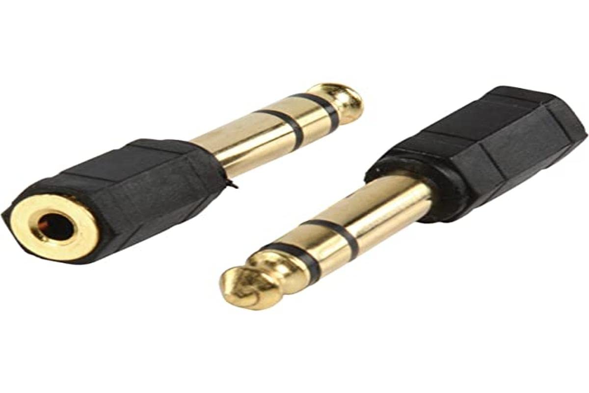 Valueline AC-007GOLD Cable Adapter Adaptor For Cable (3.5 mm, 6.35 MM, MALE/FEMALE, BLACK, PLASTIC)
