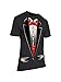 fresh tees Unisex Tuxedo Shirt with Red Bowtie | Funny T-Shirts for Women/Men (Large, Black)