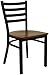 Flash Furniture HERCULES Series Black Ladder Back Metal Restaurant Chair - Cherry Wood Seat