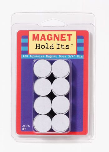 Dowling Magnets 735007 Adhesive Magnet Dots, 5.5" Height, 1" Width, 3.5" Length (Pack of 100)