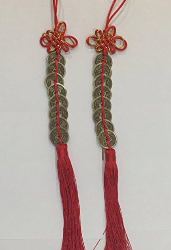 ONE PAIR LUCKY COINS EIGHT 8 WEALTH PROSPERITY MONEY FENG SHUI CHARM