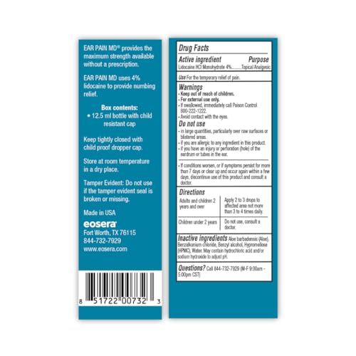 EOSERA Ear Pain MD Drops Doctor FastActing 4