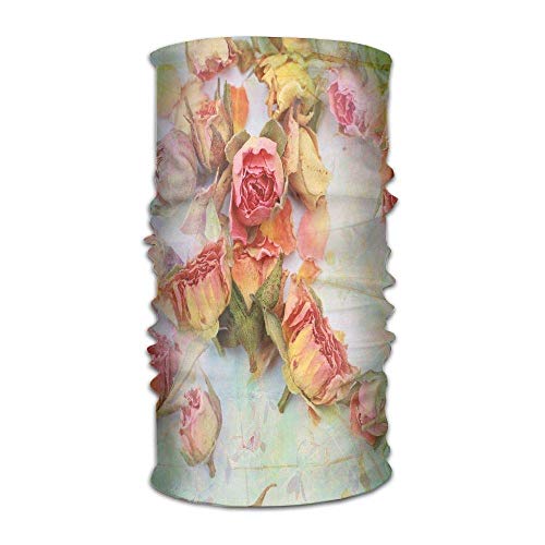 sd4r5y3hg Womans Man's Turban Dried Roses Petals Leaves Nostalgic Fragile Floral Vintage Abstract Show Kerchief