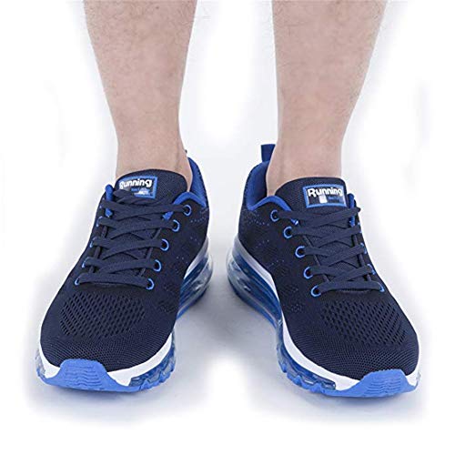 UPSOLO Mens Fitness Cross Trainer Shoes Trail Running Walking Casual Air Cushion Footwear Breathable Jogging Outdoor Sports Tennis Sneakers(833 Blue 41)