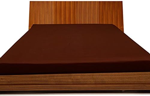 Relaxare Cal King 300TC 100% Egyptian Cotton Brick Red Solid 1PCs Fitted Sheet Solid (Pocket Size: 27 inches) - Ultra Soft Breathable Premium Fabric