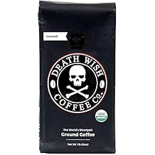 Death Wish Ground Coffee, The World's Strongest Coffee, Fair Trade and USDA Certified Organic, 16 Ounce