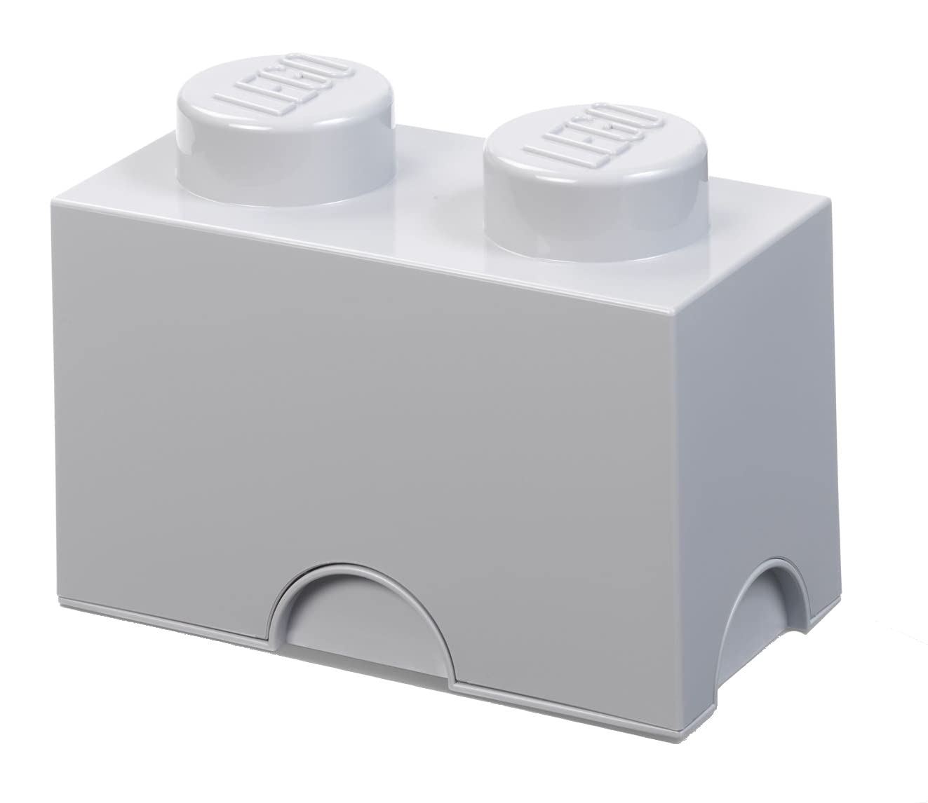 LEGO Storage Brick 2 Knobs Medium Grey, Stackable Storage Box, 2.6L – LEGO Product, Plastic Storage Box with Lid, Desk Storage, Room Storage, Toy Box