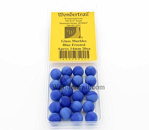 Blue Frosted Marbels 14mm Glass Marbles Pack of 20 Wondertrail WONGM035