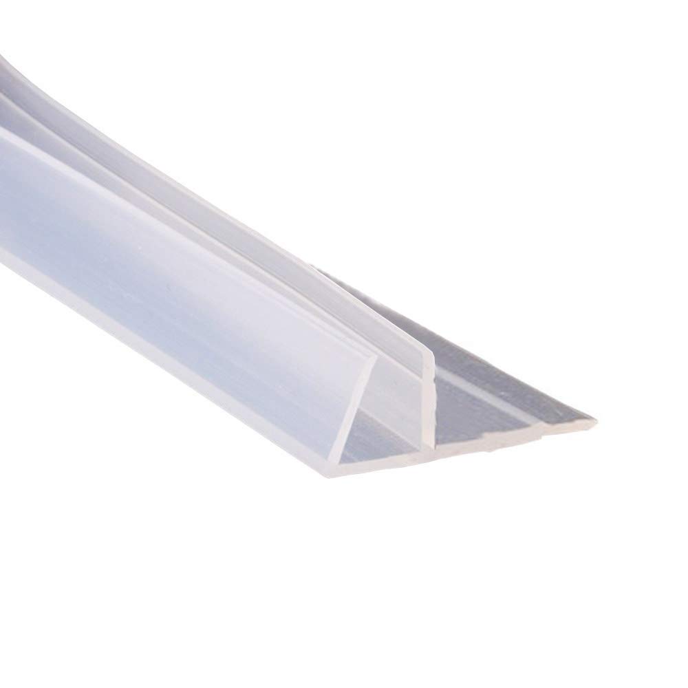 ETOPARS Bath Door Seal Strip Shower Screen Balcony Window Gap Seal Curved Flat Rubber Glass Bottom Frameless Weather 6mm 78" F Shape for 0-20mm Gap