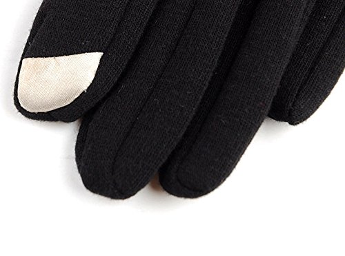 Livoty Womens Gloves Winter Warm Touchscreen Gloves Fashion Outdoor Sport Cold Proof Mitten (Black) - Thumbnail 4