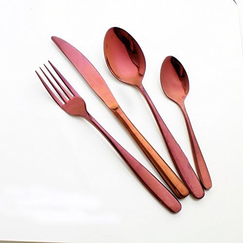 Enwinner 4-Pieces Flatware Set, Gold Stainless Steel Premium Eletroplating Cutlery Silverware Set