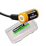 Fenix ARB-L16-700U 700mAh direct USB rechargeable 16340 (RCR123) Li-ion (built-in charging circuit) battery with Edisonbright BBX3 battery case