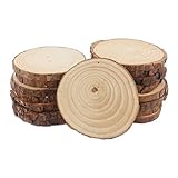 Binsn 12pcs 3.5-4 inch Unfinished Natural Wood Slices with Bark for Crafts Tree Bark Log Discs for DIY Crafts Christmas Rustic Wedding Christmas Ornaments by