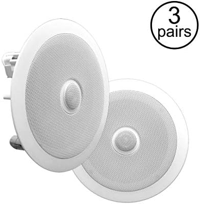 Pyle PRO PDIC80 8 Inch 300 Watt 2 Way in Ceiling/Wall Speakers System (3 Pairs)