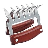 Meat Claws Metal Shredder Claws Stainless Steel Bear Claws Meat Forks - Easily Lift,Handle,Shred And Cut Meats - Essential For BBQ Tools Pulled Pork Shredder With Bottle Opener & Bone Cutter (2 Pcs)