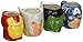 Bazillion Dreams Marvel Avengers 4-Pack Mugs - Superhero-Inspired Glass Cups Featuring Hulk, Captain America, Iron Man, and More!