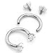 Jovivi 2pcs 16g Surgical Steel Clear Cubic Zircon Nose Daith Lip Eyebrow Nipple Ear Cartilage Helix 5/16
