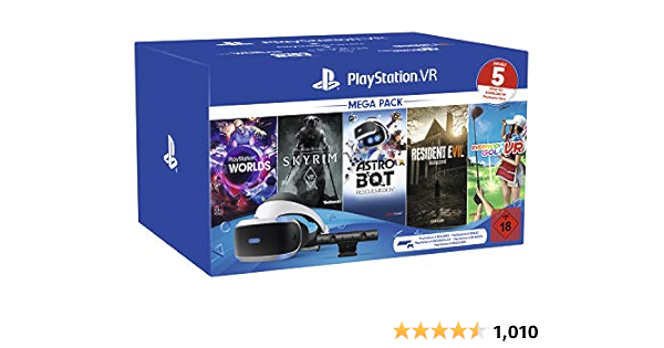 Amazon Com Playstation Vr Mega Pack 2 Vr Brille Inkl Camera Vr Worlds Skyrim Vr Astro Bot Resident Evil 7 Everybody S Golf Vr Cuh Zvr2 Video Games
