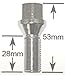 AVN Motorsports 12x1.25 Acorn Lug Bolt Chrome Heat Treated Conical Seat Wheels Rims (12mmx1.25 Thread Size) 17mm Hex (20 Pieces) (28mm Shank)