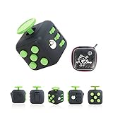 Fun Cube Relieves Stress And Anxiety Fidget Toy for Children and Adults (Black/Green)